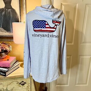 NWOT Women's Vineyard Vines Hooded Tee T-Shirt Hoodie Whale Flat Size SMALL